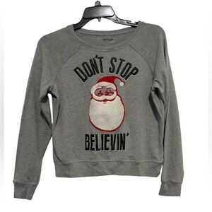 Gray Santa Don’t Stop Believin’ Sweatshirt